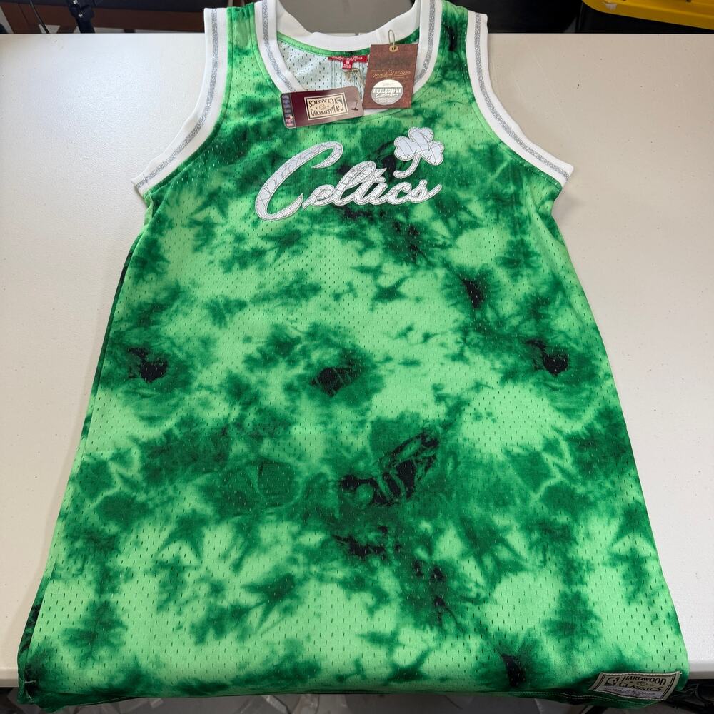 Boston Celtics Mitchell & Ness Women's NBA Galaxy Tie-Dye Tank Dress Medium NWT